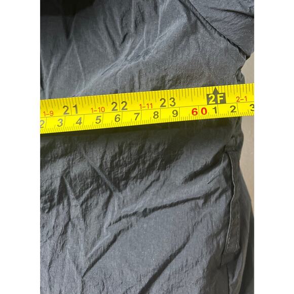 A New Day Black Trench Coat Black Lightweight Puffer Button Jacket Large - Picture 5 of 5